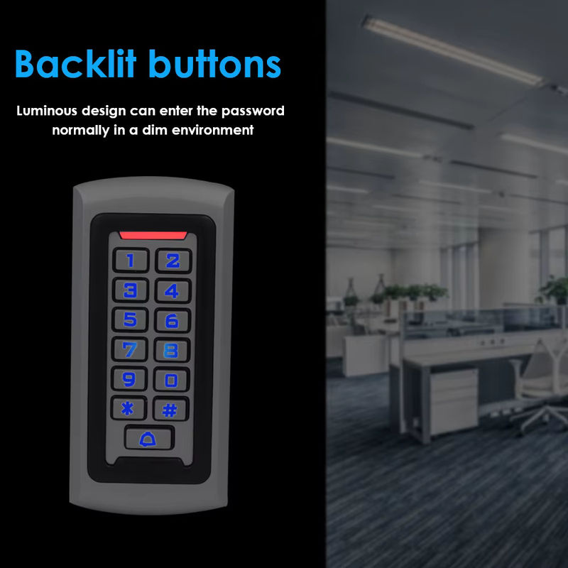 LUCKING DOOR RFID-Zugangskontrolltastatur aus Zinklegierung in Silber oder Weiß mit LED-Hintergrundbeleuchtung, Kartenleser und 10 Schlüsselanhängern für bis zu 2000 Benutzer - Bild 3