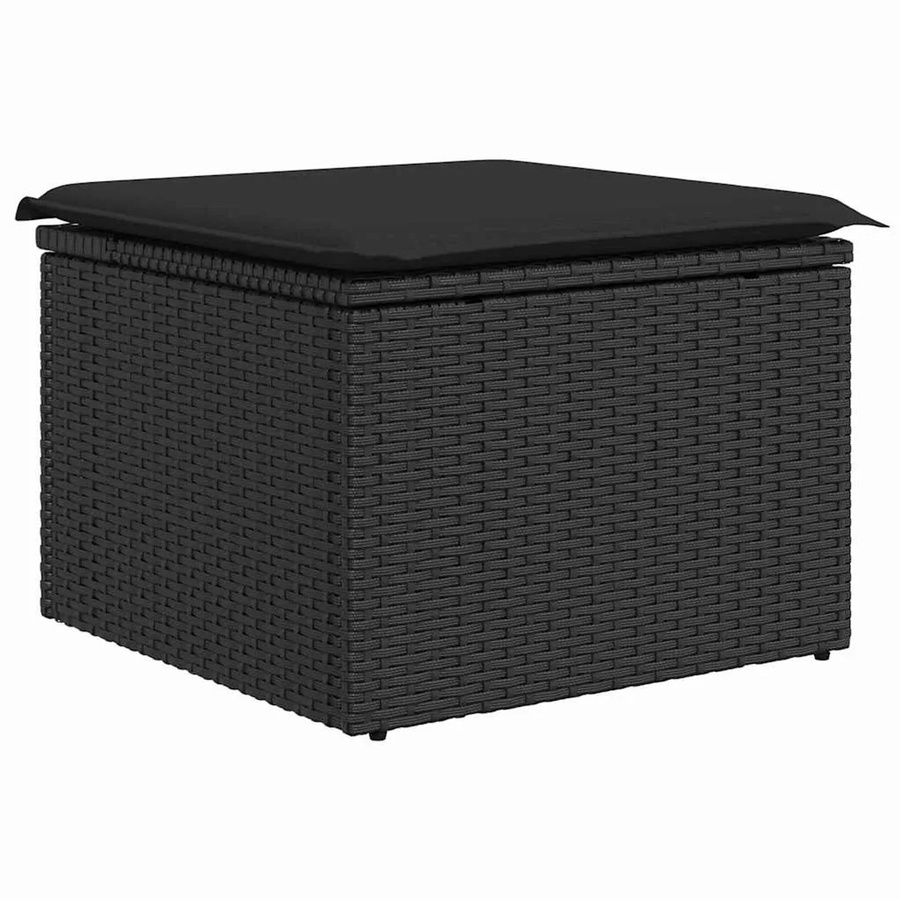 vidaXL Garten-Sofa-Set aus Poly Rattan in Schwarz, 8-teiliges Set mit Kissen und Tisch, modern und wetterbeständig - Bild 2
