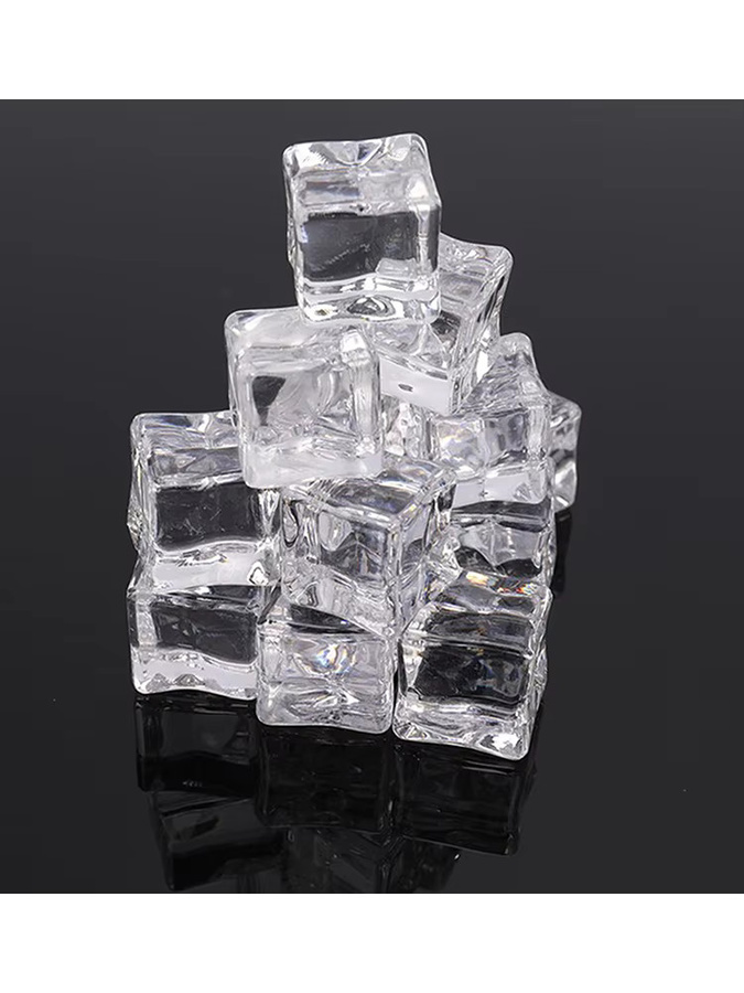 5 Stück transparente quadratische künstliche Eiswürfel aus Acryl von JETTING als Party-Dekoration und Fotografie-Requisiten - Bild 3