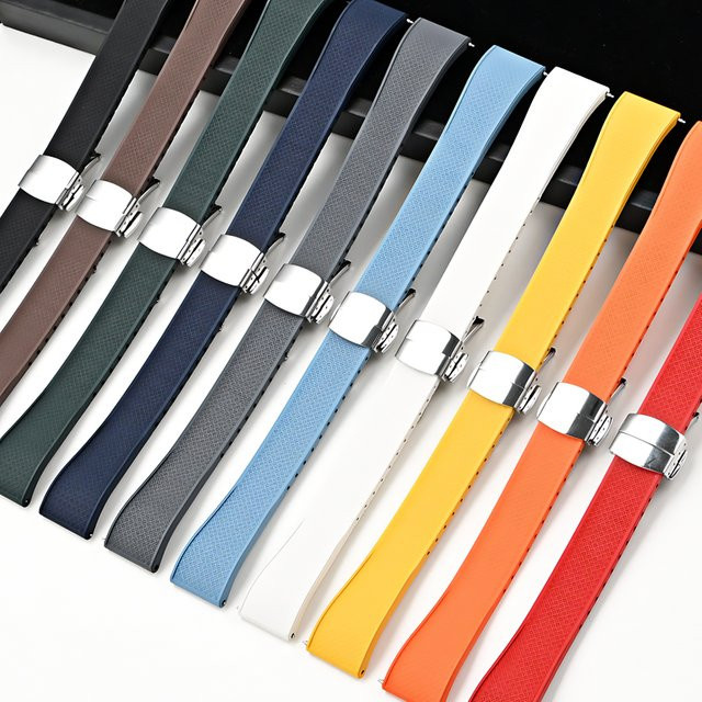 strapfreak Uhrenarmband Fluorkautschuk, FKM Tropic, Schmetterlingsschnalle, Unisex - Bild 1