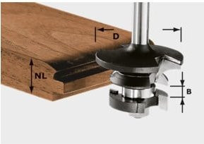 Festool Konterprofilfräser Feder HW Schaft 8 mm D43/21 A mit Anlaufkugellager in Silber - Bild 1