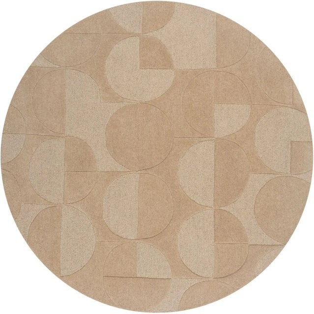 Flair Rugs Wollteppich Gigi in Beige mit geometrischem Design, Durchmesser: 160 cm - Bild 1