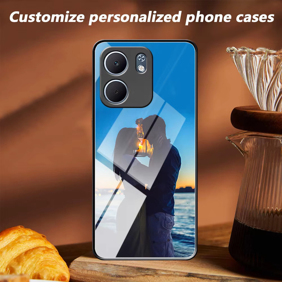 Personalisierte Fotospiegel Handyhülle aus Glas für OPPO A6, A5 Pro, A3 Pro, A1 Pro und X in Schwarz - Bild 2
