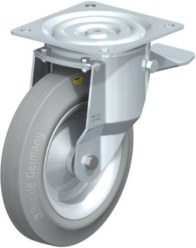 Blickle Lenkrolle L-RD 252R-ST-VLI mit Feststeller, verzinkter Stahl, Rad-Durchmesser: 25 cm, Tragfähigkeit: 450 kg - Bild 1