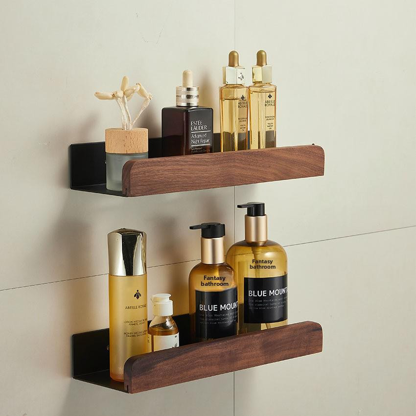 StrideBox Wandregal aus Massivholz Nussbaum im Luxusdesign für Badezimmer und Schlafzimmer - Bild 2