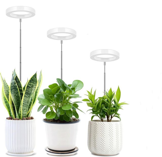 KEBINCPLED USB Vollspektrum Pflanzenwachstumslampe mit Ring-Design, Clip-Halterung und Steuerung, Weiß - Bild 1