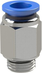 Riegler Gerade Steckverschraubung Blaue Serie aus Messing G 1/2 a. für Schlauch Durchmesser 10 mm, Blau - Bild 1