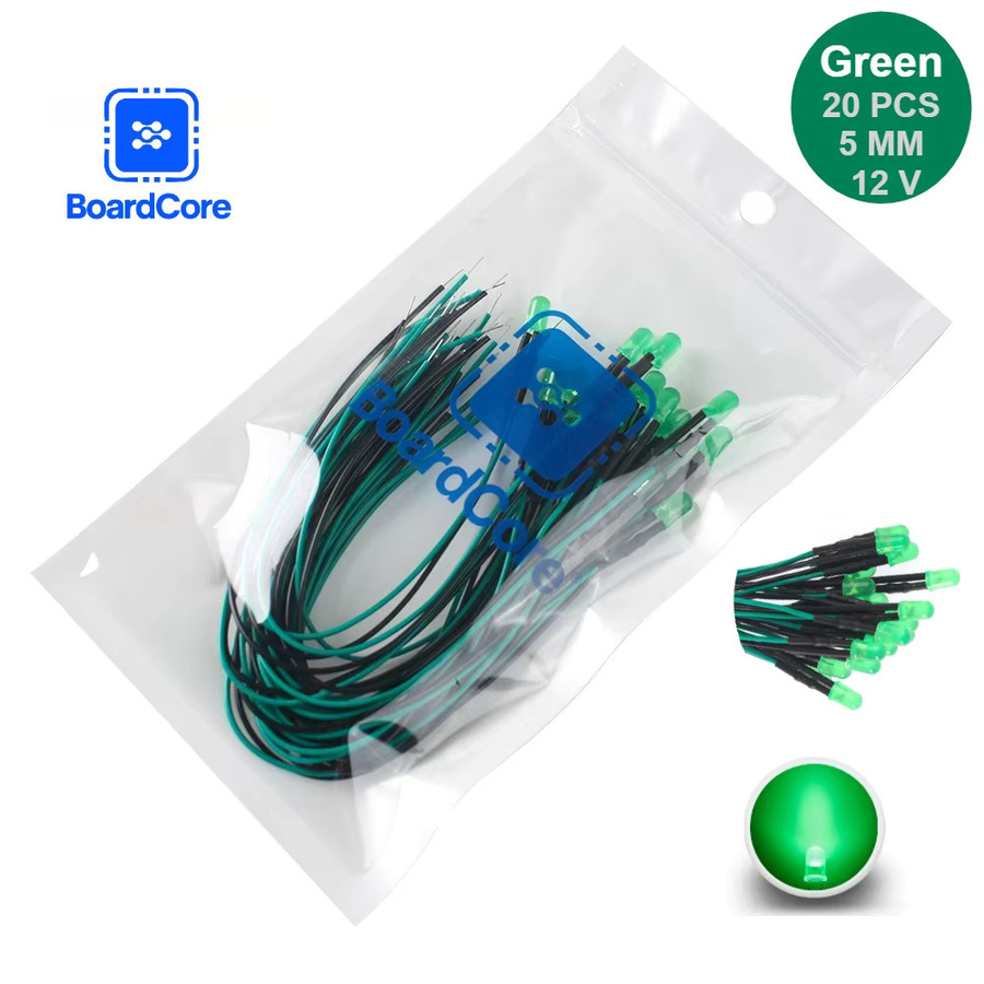 20 Stück grüne 12 V LED-Dioden mit 20 cm vorverdrahteten Kabeln für deine DIY-Anzeige-Projekte - Bild 2