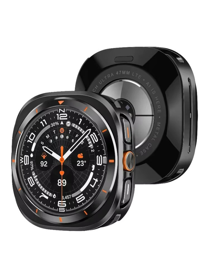JBAILI Schutzhülle Aluminiumlegierung, Samsung Galaxy Watch Ultra, 47 mm, Hellgrau - Bild 4