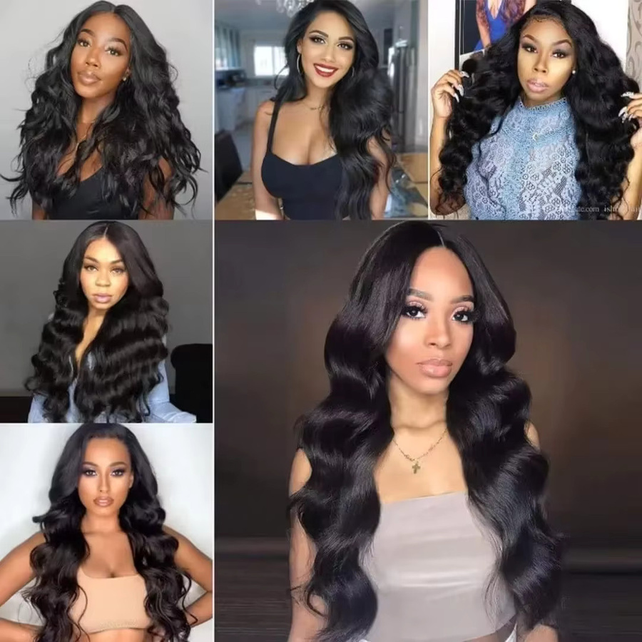 Ruinafen V-Part Perücke, Echthaar, Body Wave, Damen - Bild 6