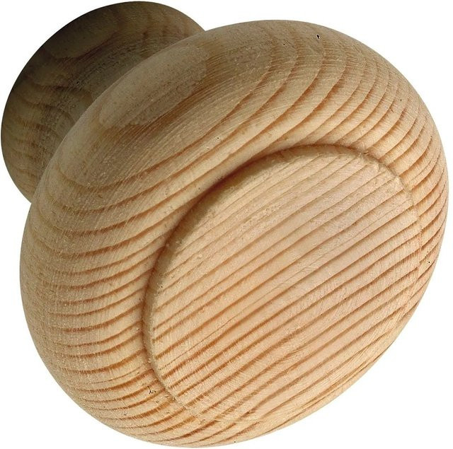 Alles im Griff Möbelknopf Hylas aus Fichte in Roh, Durchmesser: 4 cm, Tiefe: 2,5 cm - Bild 1