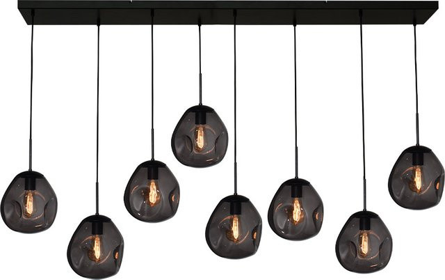Masterlight Lava Pendelleuchte 8-flammig in Rauchgrau mit Glas und Metall, dimmbar und höhenverstellbar - Bild 1
