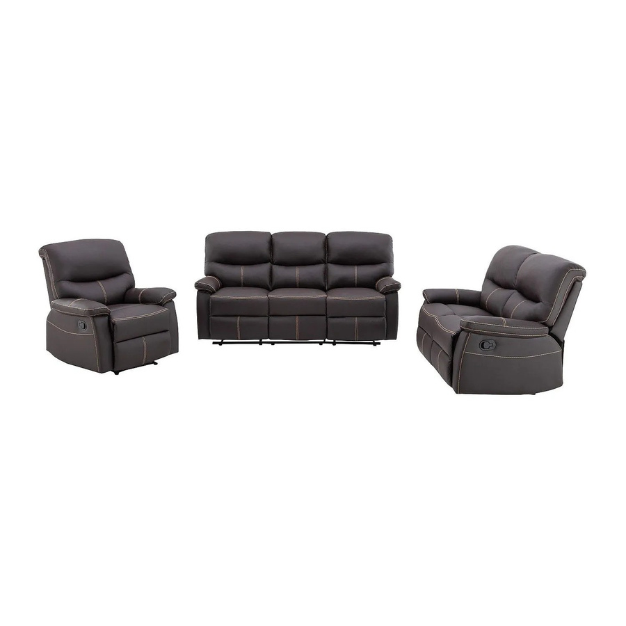 Couchgarnitur Canby mit Sessel in Braun, 6-teiliges Polstergarnitur aus Kunstleder, B/T/H: 183 x 133 x 79 cm - Bild 2