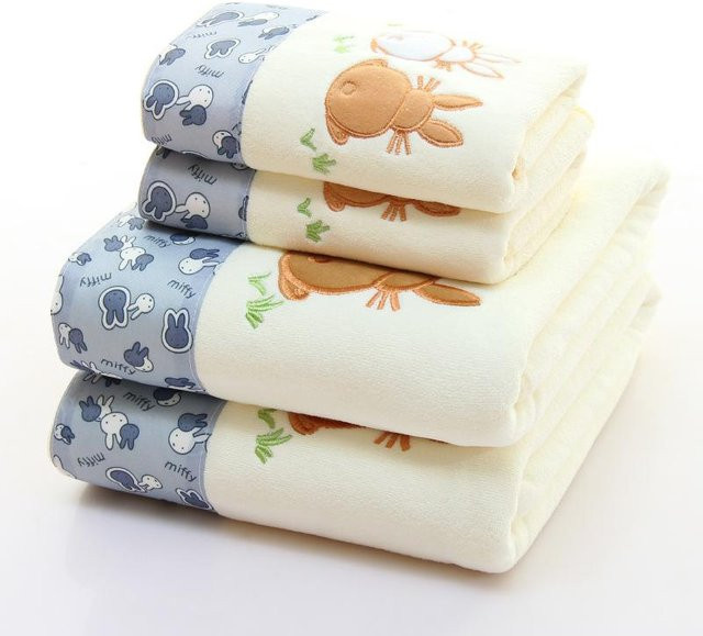 ZHPBD Mikrofaser Handtuch Set mit Spitze und Bestickung, beige, B: 35 cm, H: 75 cm - Bild 1