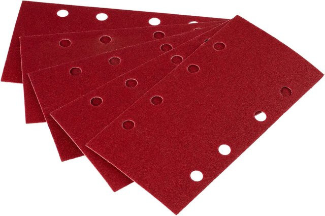 LUX-TOOLS Schleifstreifen für Exzenterschleifer, Körnung K120, Farbe Rot, B: 9,3 cm, H: 18,5 cm - Bild 1