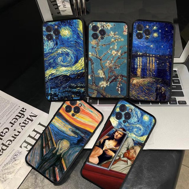 Van Gogh Sternenhimmel Silikon Schutzhülle für dein iPhone (verschiedene Modelle), Multicolor - Bild 1