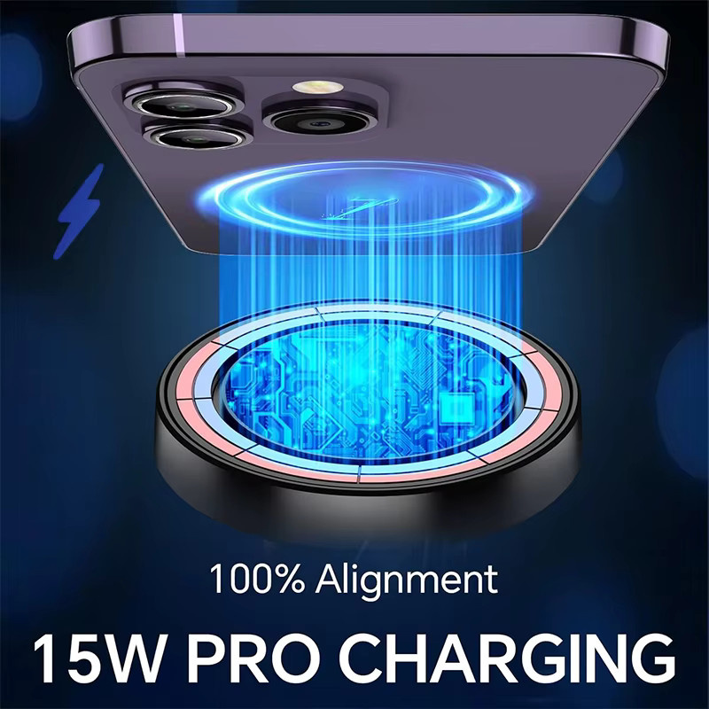UYUXIO Magnetisches kabelloses Auto-Ladegerät 15W Schnellladung und Telefonhalterung in Schwarz für Armaturenbrett oder Windschutzscheibe, kompatibel mit iPhone 16 15 14 13 12 Pro Max - Bild 5
