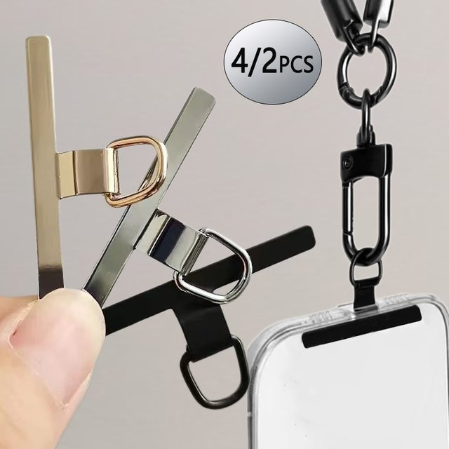 DOLANBIA Edelstahl Handy Lanyard Patch Dichtung in Schwarz, Ultra-dünne Anti-verlust Tether Sicherheit Verbindung für dein Smartphone - Bild 1
