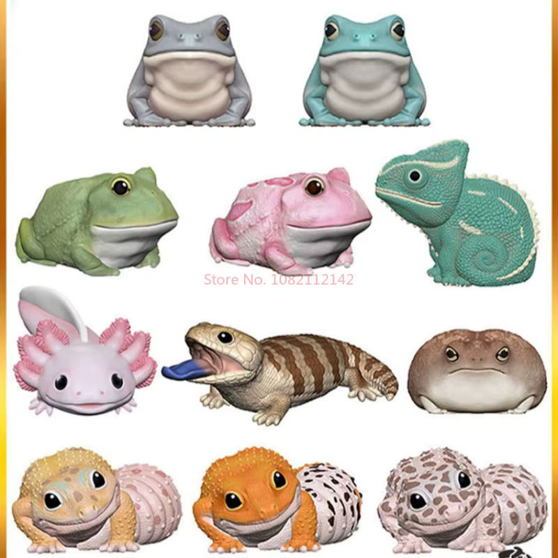 Bandai Tierfigur Eublepharis Macularius und Ambystoma Mexicanum in Gelb aus Kunststoff und Kunstharz als Tischdekoration - Bild 3