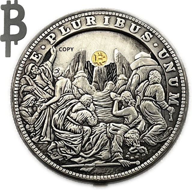 Roman Booteen Mechanische Sammlermünze Open the Mountain Bitcoin Hobo Nickel Magic Coin in Silber - Bild 1