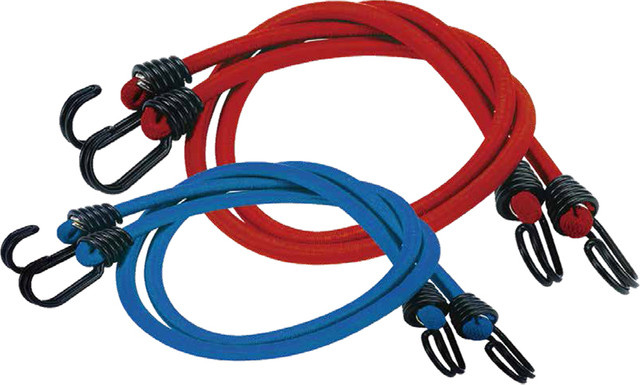 Kraft Werkzeuge 12-teiliges Spannseil-Set mit Spiralhaken in Blau, Grün, Rot und Gelb - Bild 1