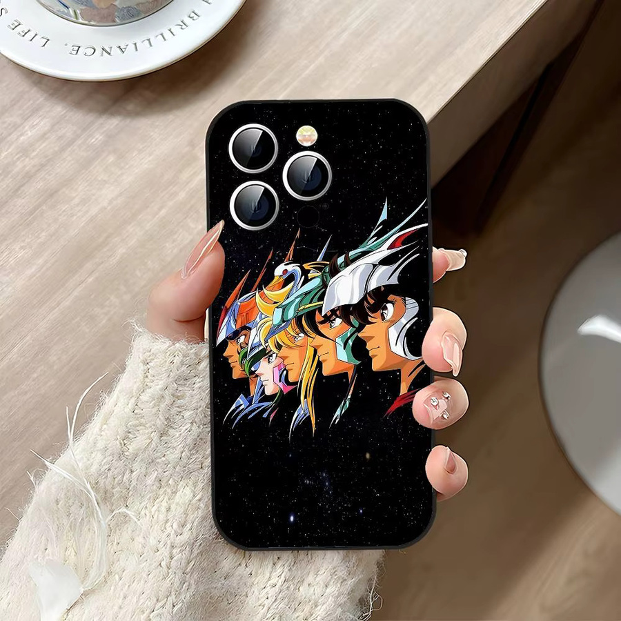 S-Saint S-Seiya Knights Of The Zodiac Handyhülle Schwarz für iPhone 17, 16, 15, 14, 13, 11 Pro Max, Plus, X, XR, XS Max und 13 Mini - Bild 3