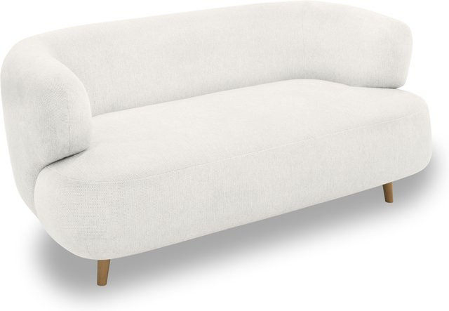 DOMO 2-Sitzer Sofa Brest in Weiß mit Holzfüßen aus Eichenholz, Breite: 160 cm, Tiefe: 86 cm - Bild 1