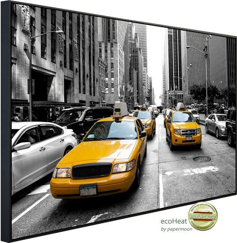 papermoon Infrarotheizung EcoHeat New Yorker Taxis mit Matt-Effekt in Bunt, App-Steuerung und Überhitzungsschutz - Bild 1