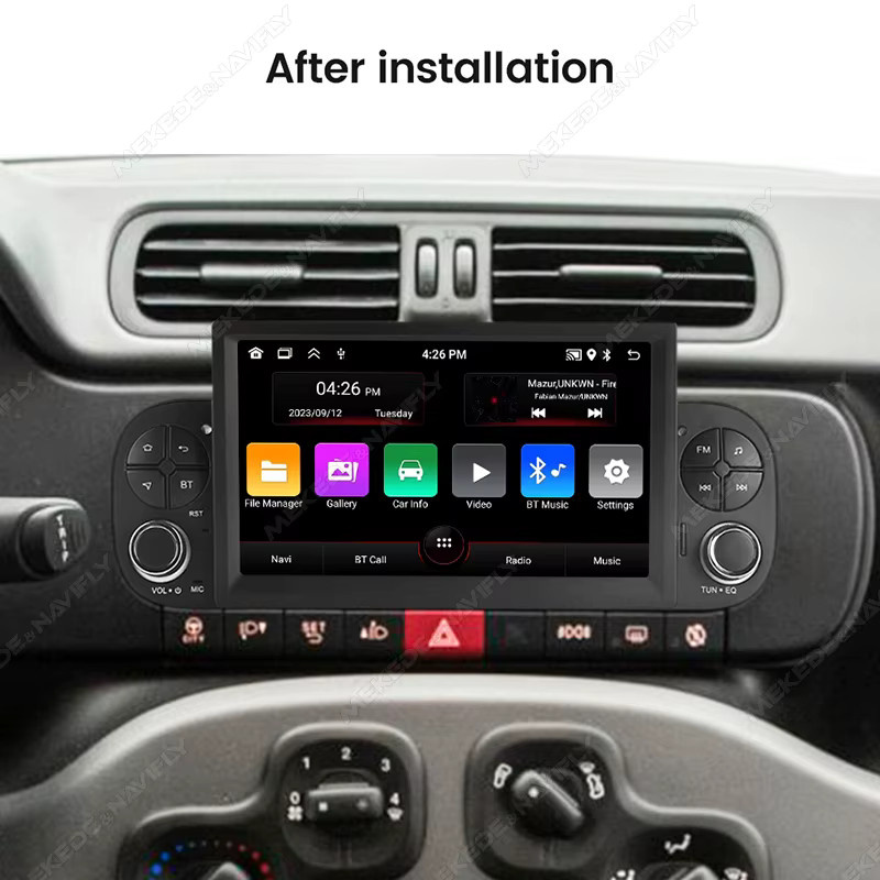 NAVIFANS Android 13 Autoradio für Fiat Panda 2013-2020 mit GPS, WiFi, Multimedia und CarPlay in Schwarz - Bild 2
