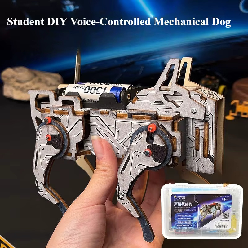soulbao DIY Holz sprachgesteuerter mechanischer Hund, STEM Kit, Lern- und Bildungsprojekt - Bild 2