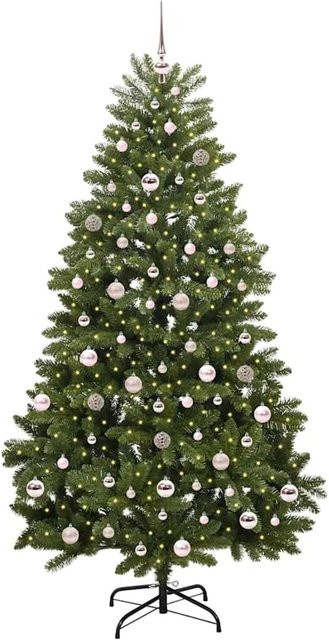 vidaXL Künstlicher Weihnachtsbaum Grün aus PVC und Metall, Höhe: 210 cm - Bild 1