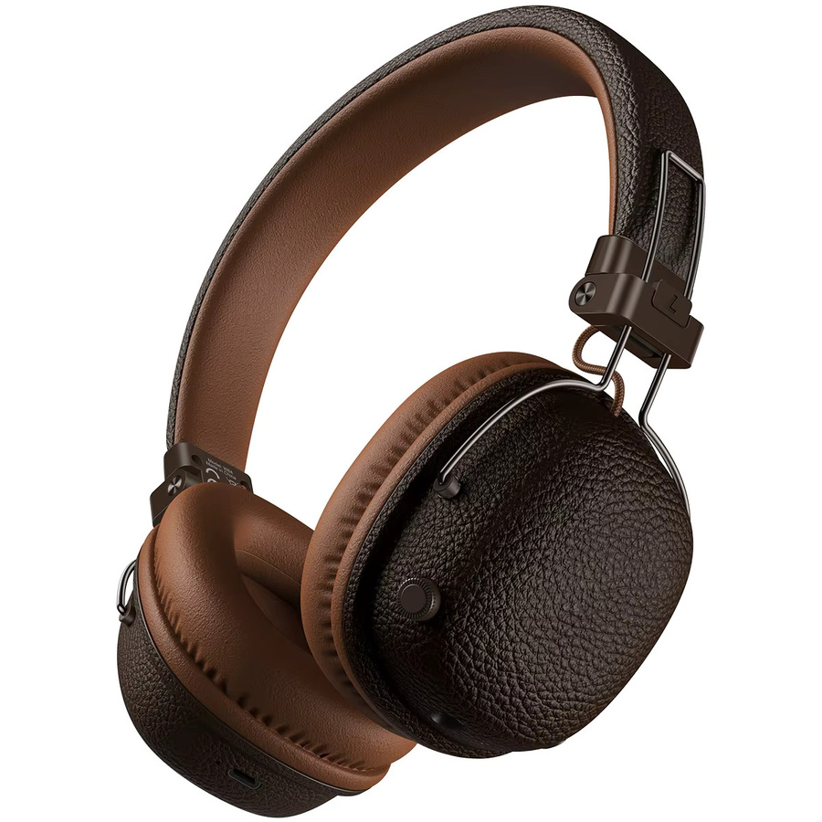 HOCO W64 Retro Bluetooth 5.4 Over-Ear Kopfhörer aus PU Leder in Braun mit HiFi Audio und USB-C - Bild 2