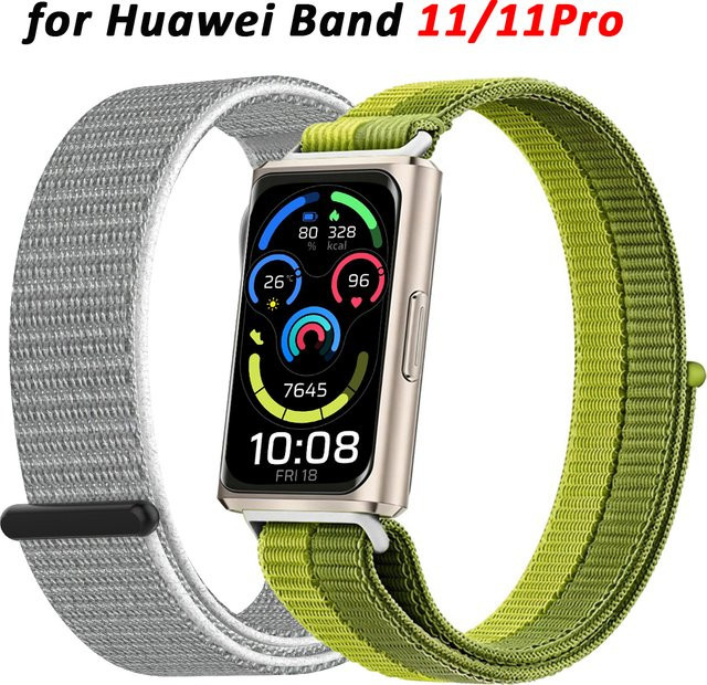 CAOWTAN Uhrenarmband Nylon, Weiß, Huawei Band 11/11NFC - Bild 1