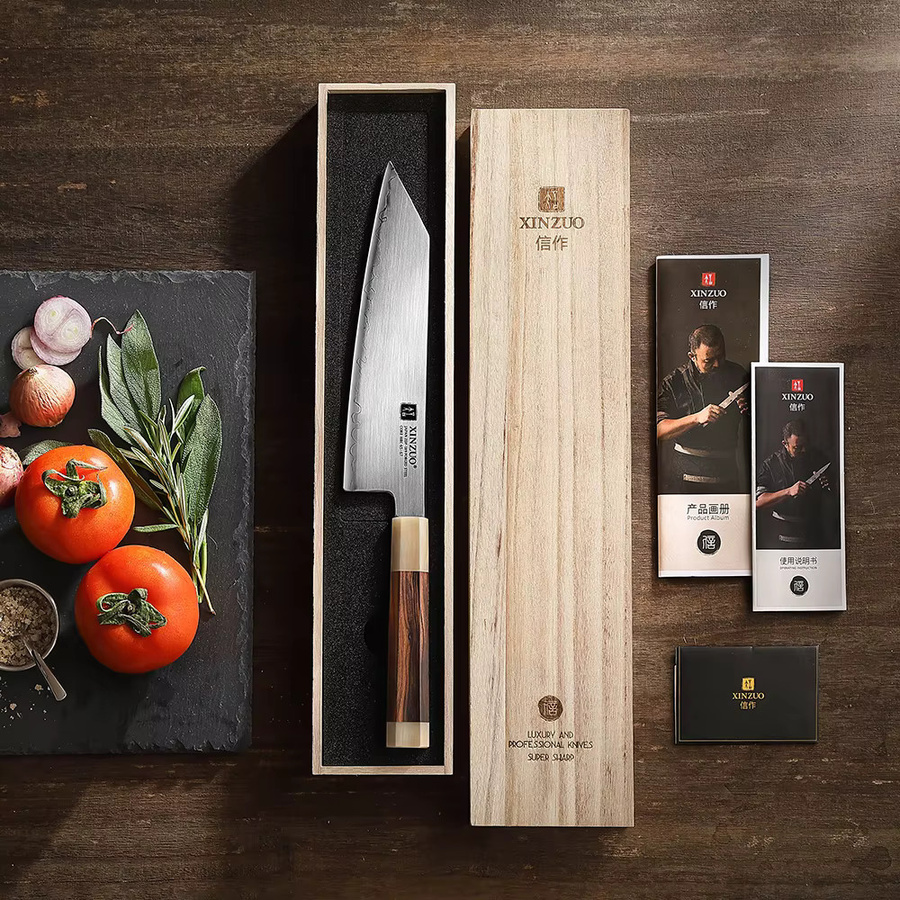XINZUO Kiritsuke-Messer aus japanischem ZDP-189 Power Steel mit Holz-Geschenkbox, 21 cm - Bild 3