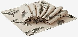 Jotex HOLLY Serviette, 8 Stück, Beige, Baumwolle, Floral, 45 x 45 cm - Bild 1