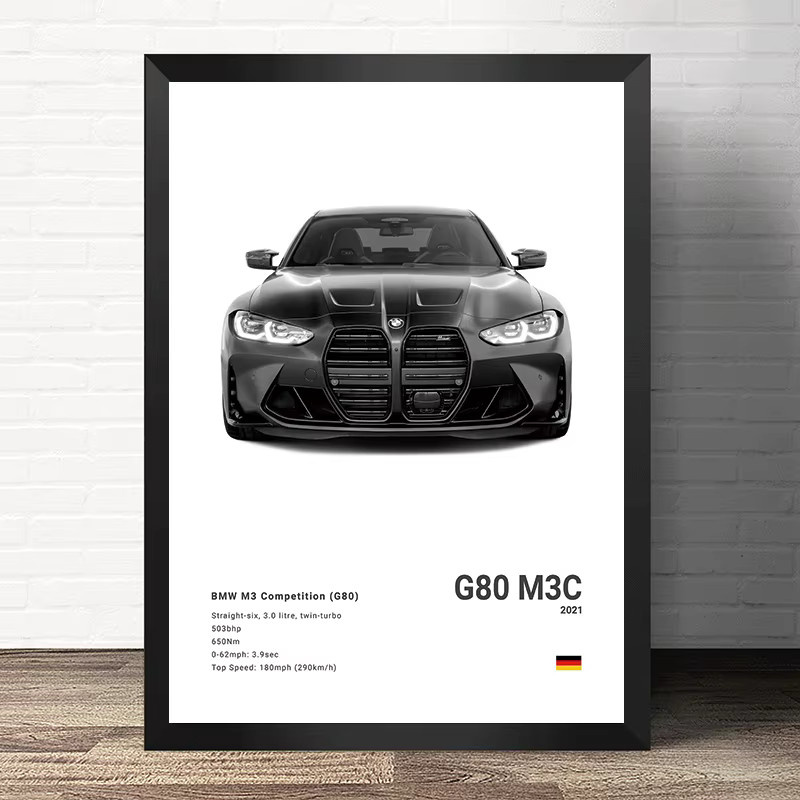 Rahmenlose Leinwandbilder mit Motiven von M5 CS G80 M3 und M3 CSL E36 E39 als moderne Wandkunst von Rastar - Bild 2