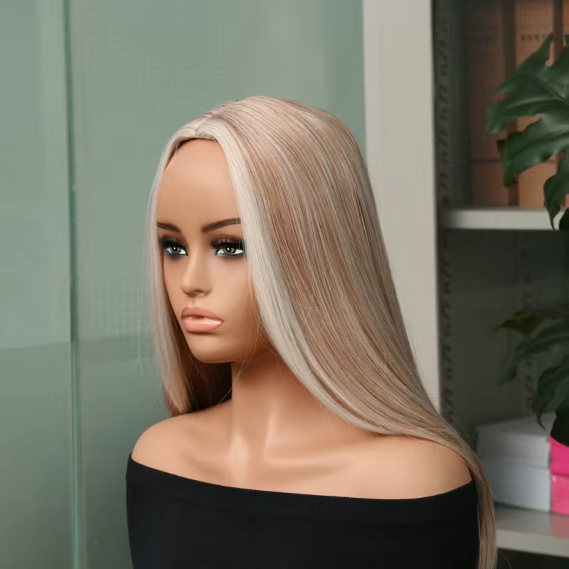 Suri Hair Perücke, lange gerade blonde Haare, Ombre-Braun bis Blond, hitzebeständiges Kunsthaar - Bild 2