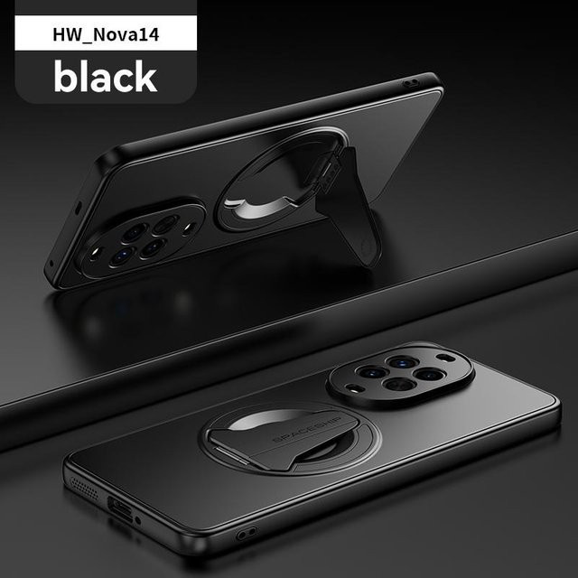 Magnetische Handyhülle mit Ständer und Kameraschutz für Huawei Nova 14, Nova 14 Pro und Nova 14 Ultra in Schwarz mit mattem Gefühl - Bild 1