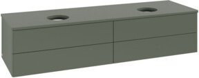 V&B Waschtischunterschrank Antao mit Beleuchtung und Front ohne Struktur, Farbe: Grau lackiert, B/T: 160 x 50 cm - Bild 1