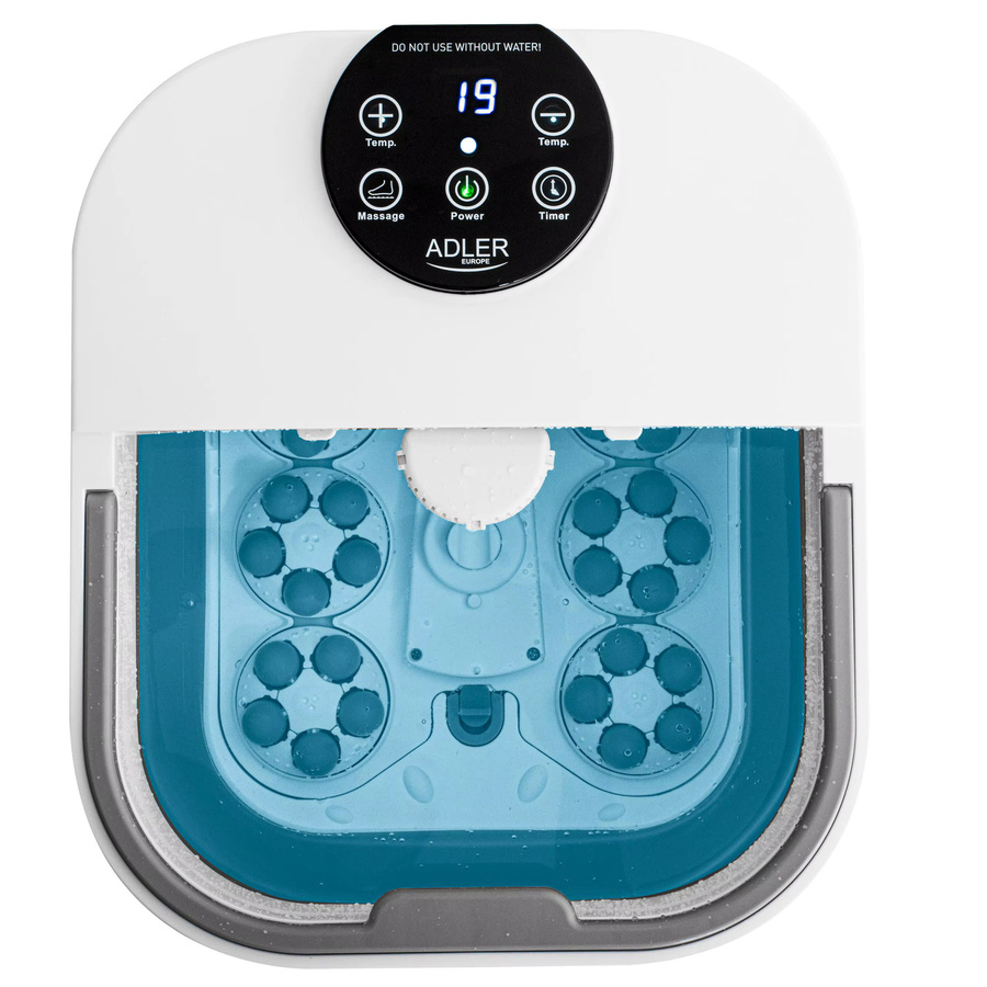 Adler Wasser-Fußmassagegerät mit Warmwasserbereiter, LED-Panel und faltbarem Design in Weiß - Bild 2