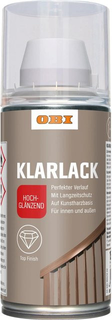OBI Klarlack Spray Transparent hochglänzend für Holz, 150 ml - Bild 1