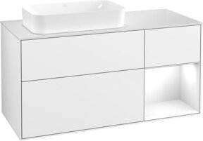 V&B Waschtischunterschrank Finion mit Wandbeleuchtung, Farbe: Weiß lackiert, B/T/H: 120 x 60 x 60 cm - Bild 1