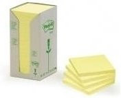 3M Post-it Recycling Notes Haftnotizen Gelb, 100 Blatt, B/H: 7,6 x 7,6 cm - Bild 1