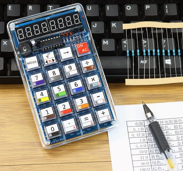 LOTHYE DIY-Elektronik-Kit LED-Rechner mit digitaler Röhrenanzeige und Mikrocontroller in Blau und Multicolour - Bild 1
