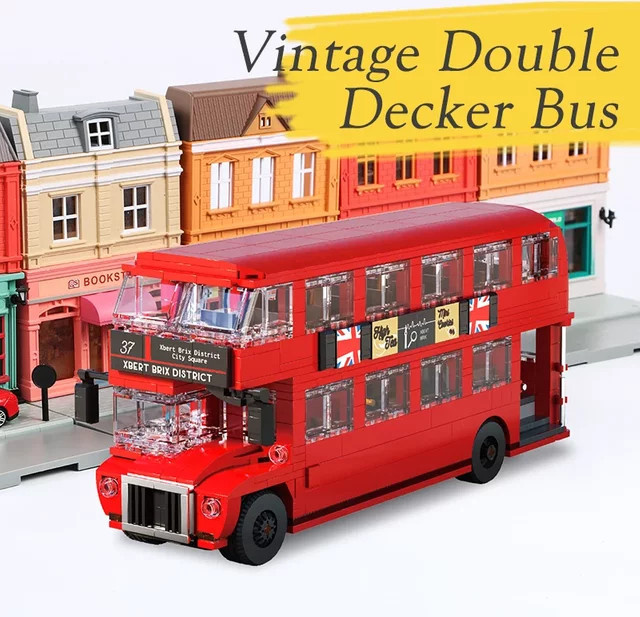 AMAZINGBLOKS Britischer Retro-Doppeldecker-Bus, Modellbausatz, 745 Teile, ab 14 Jahren - Bild 1
