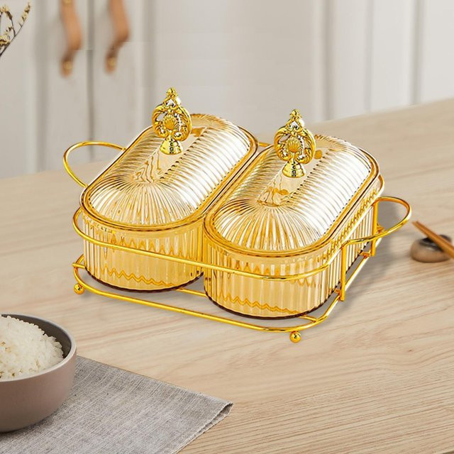 Kesoto Servierschalen für Trockenfrüchte und Vorspeisen in Weiß und Gold - Bild 1