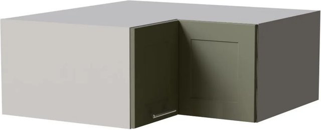 Feldmann-Wohnen Eckaufsatzschrank Oslo Küchenschrank mit Soft-Close-Türen in Grau und Reed Green Matt, B/T/H: 90 x 36 x 90 cm - Bild 1