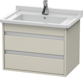 Duravit Waschtischunterschrank Ketho in Tau mit 2 Schubladen, wandhängend, B: 65 cm, T: 45,5 cm, H: 48 cm - Bild 1