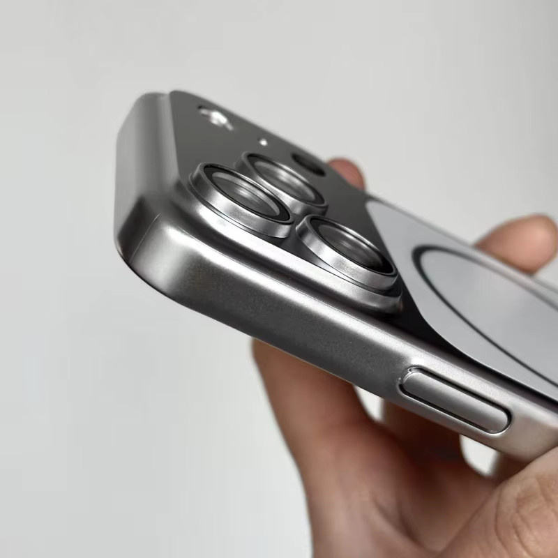 Original Ultra Dünne AG Matte MagSafe Schutzhülle für iPhone 17 16 15 14 13 Pro Max mit Magnet und Kamera-Schutz in Silber - Bild 1