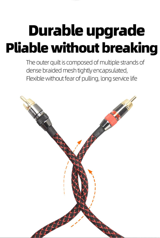 HIFIDIY LIVE Hi-Fi RCA-Audiokabel 2RCA-zu-2RCA aus 4N OFC mit unabhängiger Abschirmung, Schwarz, Multicolour - Bild 5